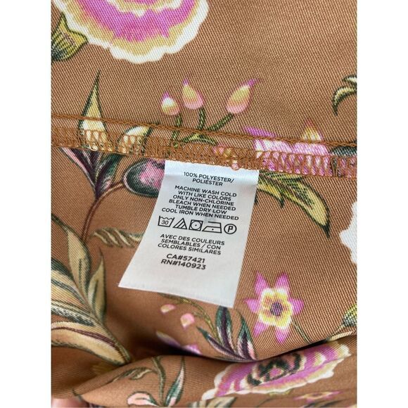 LOFT Blouse | Mixed Print Henley Blouse | Small S | Office Casual | Amber - Picture 12 of 12